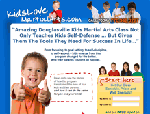 Tablet Screenshot of kidslovemartialartsdouglasvillega.com